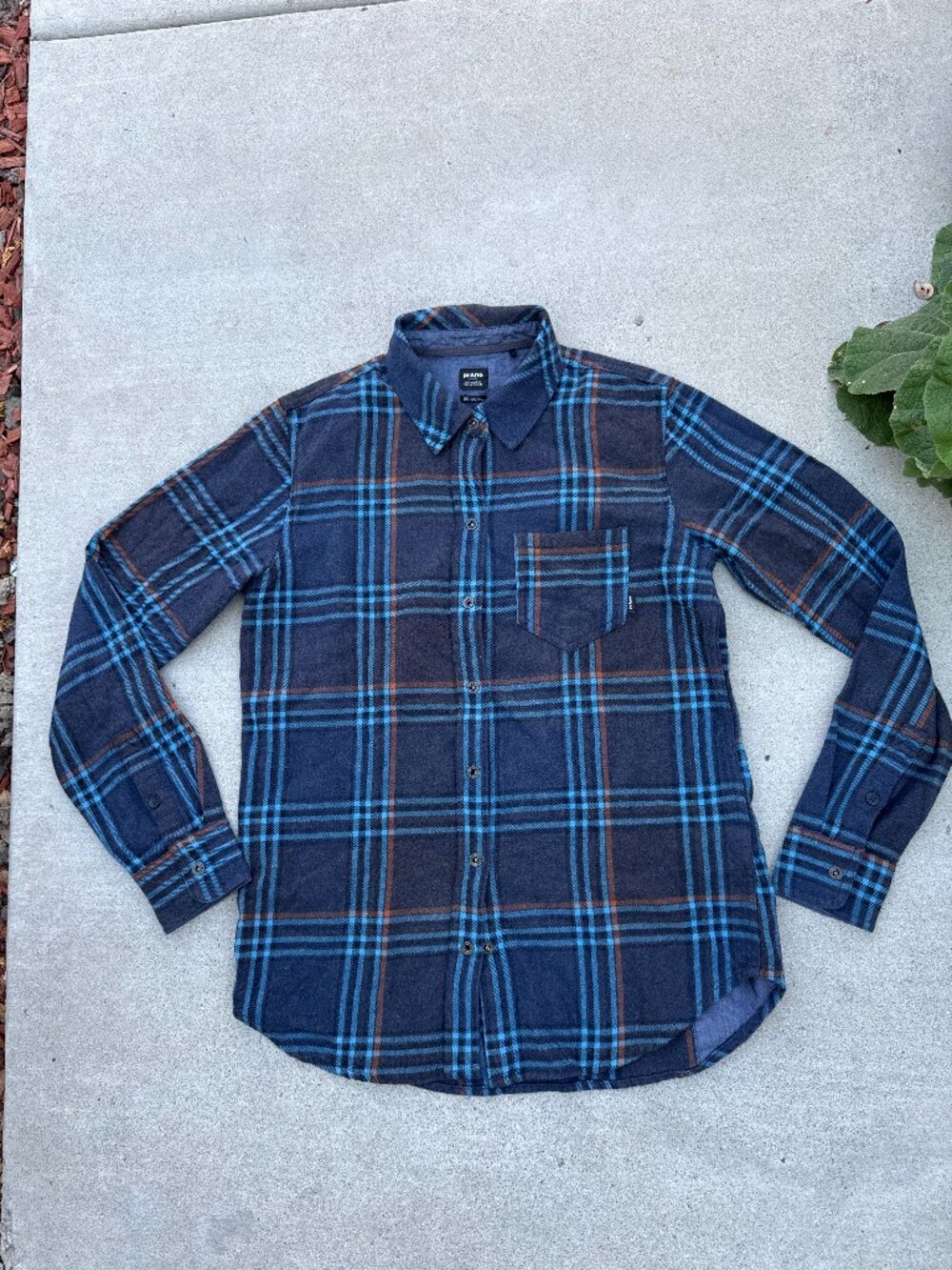 Prana Blue Plaid Flannel Button-Up Shirt Long-Sleeve Outdoor Sustainable Size XS
